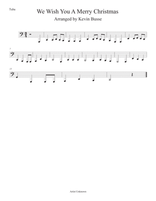 We Wish You A Merry Christmas (Easy key of C) Tuba