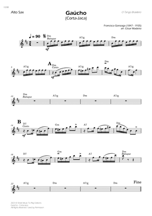 Gaúcho (Corta-Jaca) - Alto Sax Solo - W/Chords