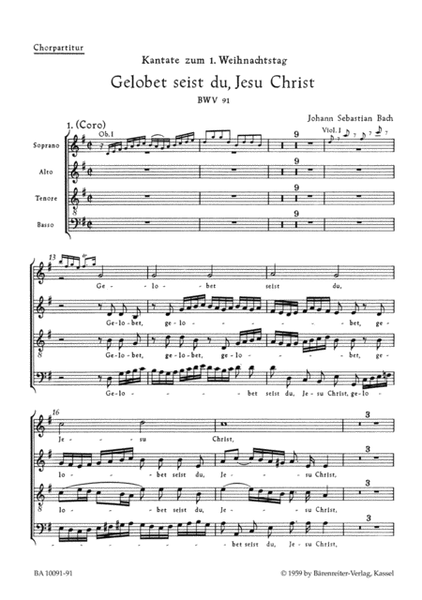 Gelobet seist du, Jesu Christ, BWV 91