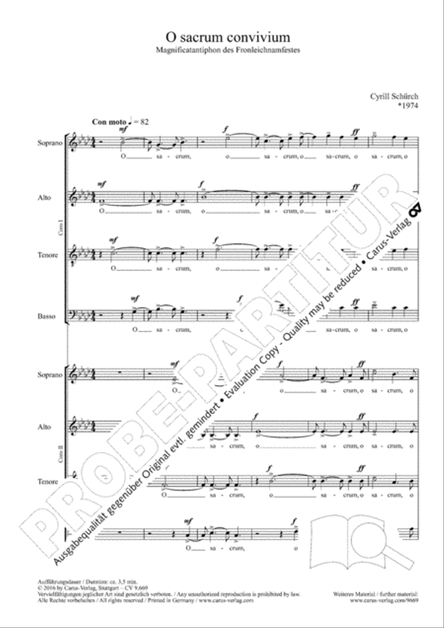 O sacrum convivium O sacrum convivium 4-Part scores gallery preview page 3