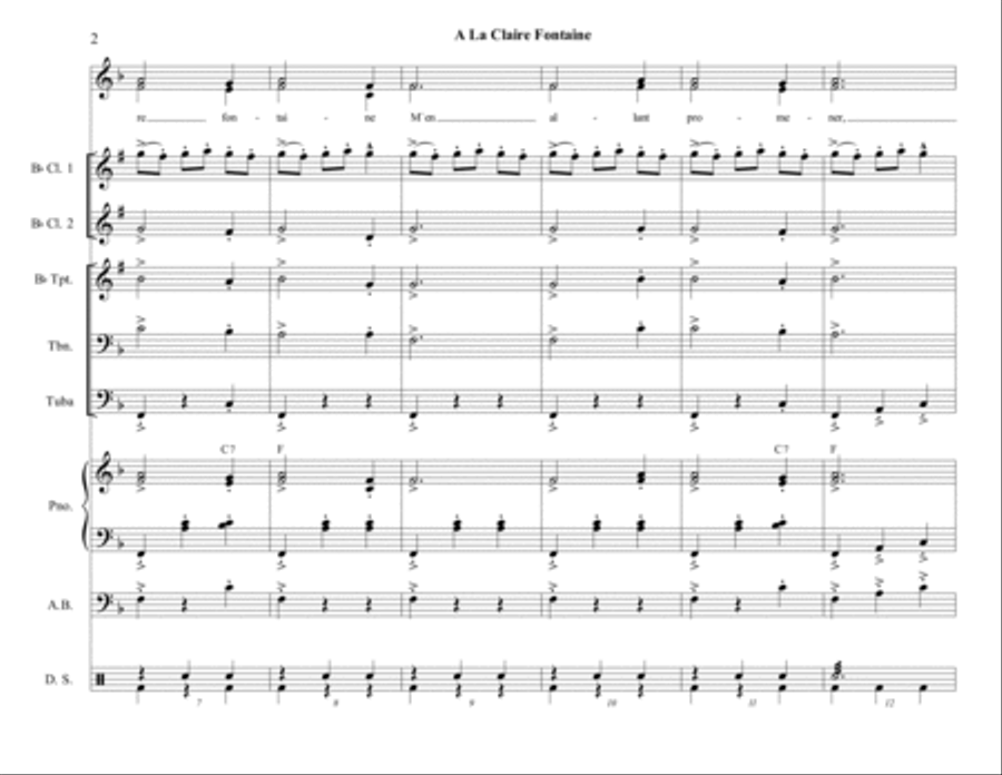 A La Claire Fontaine Choir scores gallery preview page 2