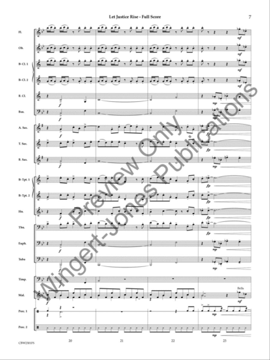 Let Justice Rise Concert Band scores gallery preview page 8