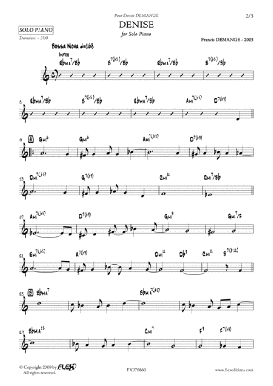 Denise Piano Solo scores gallery preview page 2