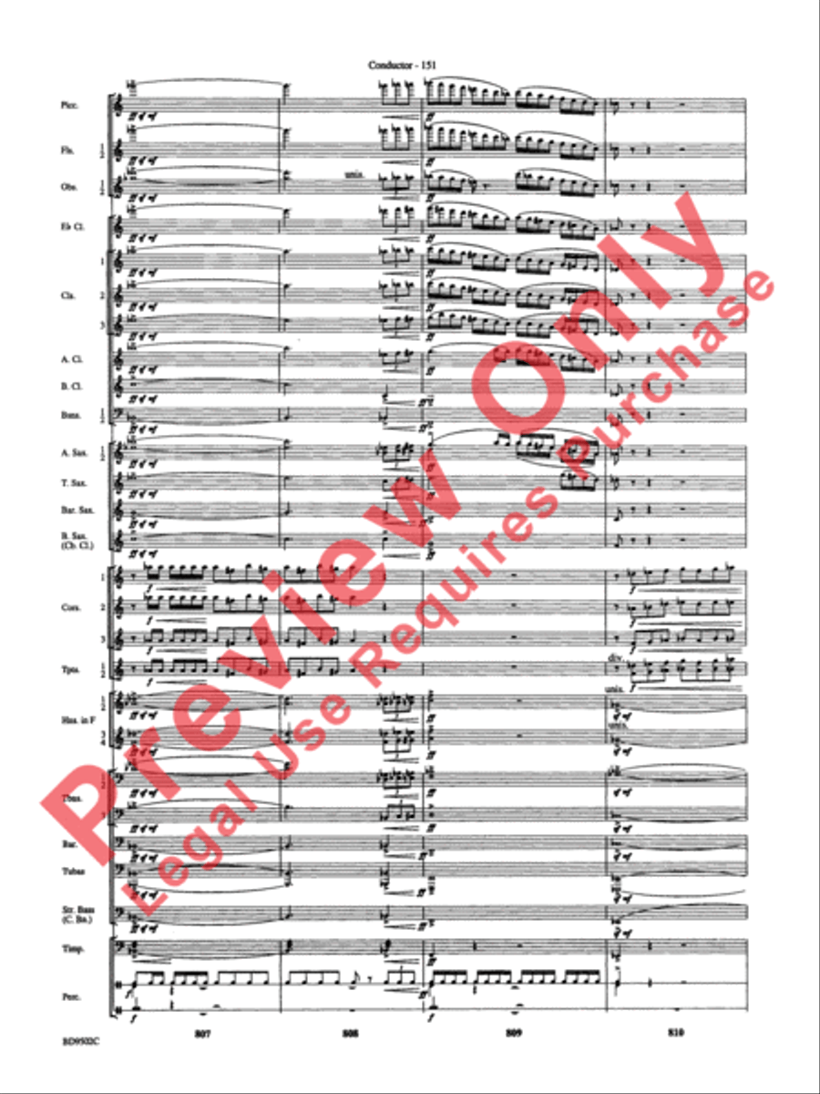 Symphony No. 3 for Band Concert Band scores gallery preview page 154
