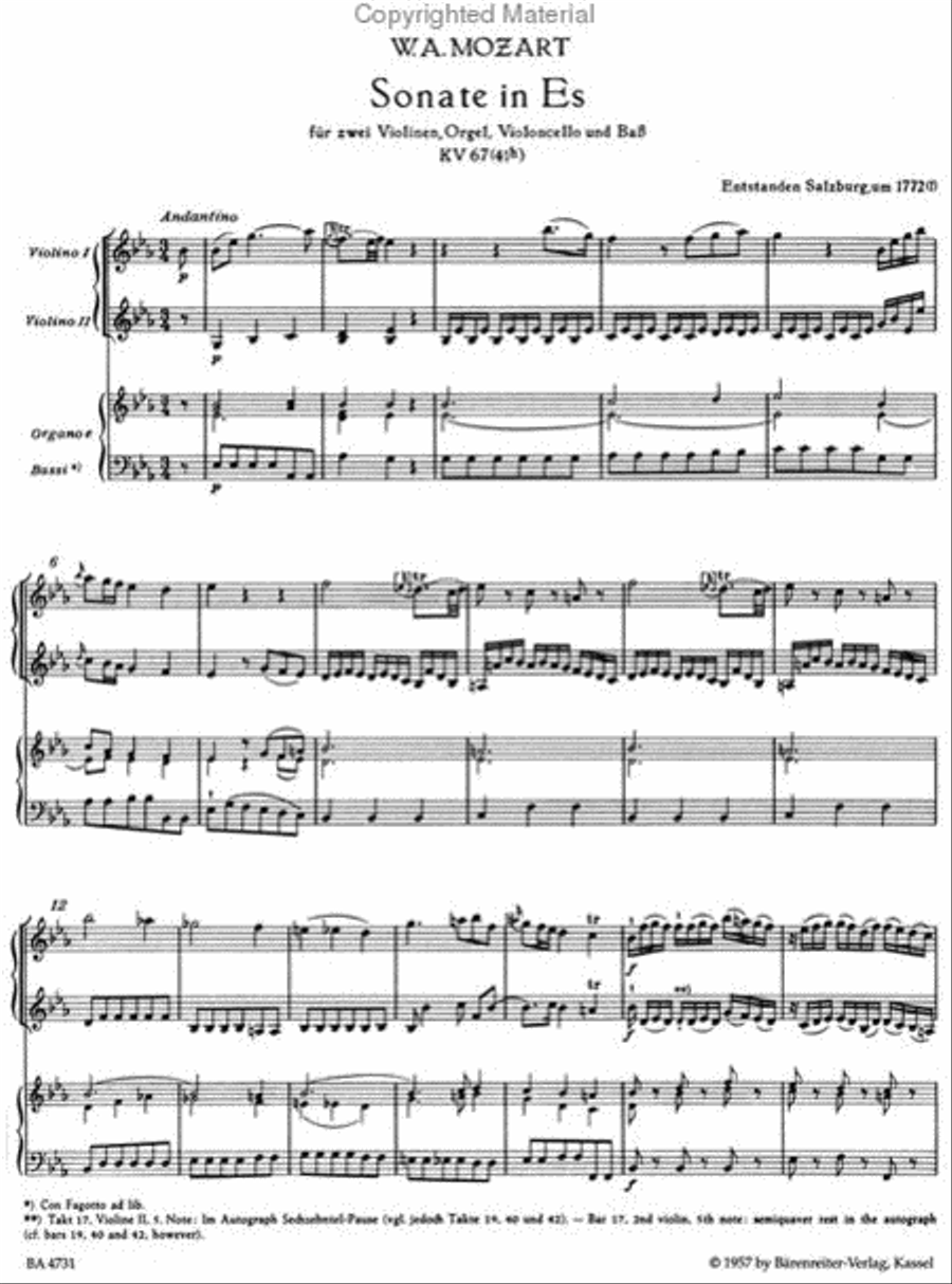 Samtliche Kirchensonaten, Heft 1 Cello scores gallery preview page 2
