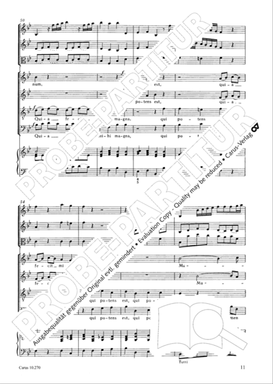 Magnificat in B flat major 4-Part scores gallery preview page 12