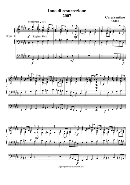 Hymn of Resurrection for organ - CS104 image number null