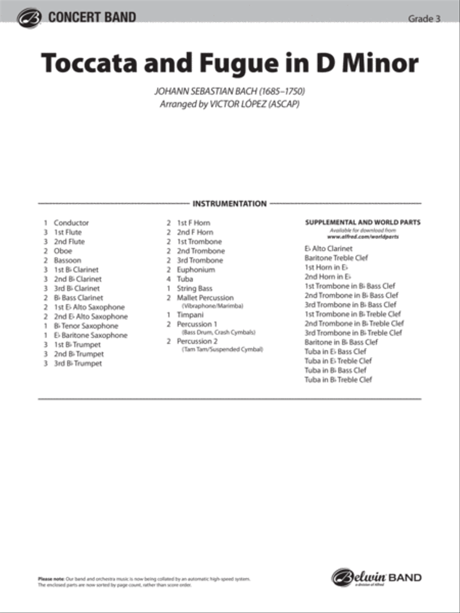 Toccata and Fugue in D Minor: Score