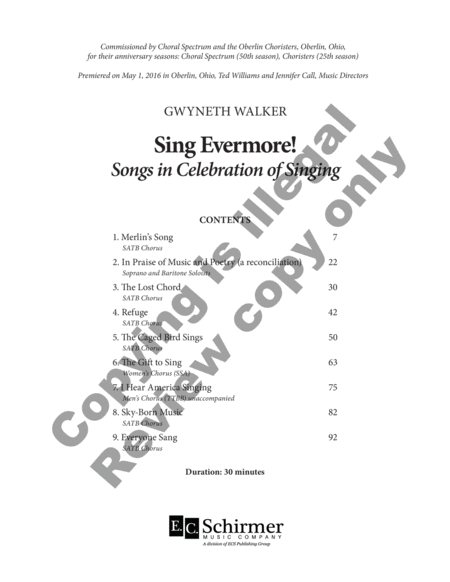 Sing Evermore! Songs in Celebration of Singing (Piano/Choral Score)