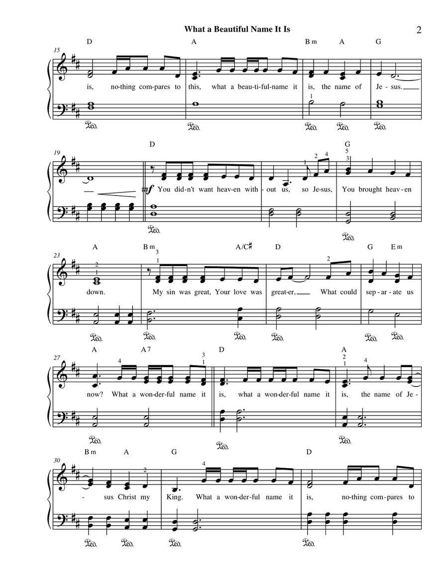 What A Beautiful Name Piano Solo scores gallery preview page 3