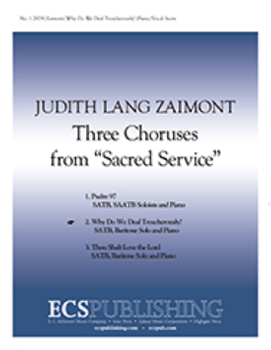 Sacred Service: Why Do We Deal Treacherously? 4-Part scores gallery preview page 1