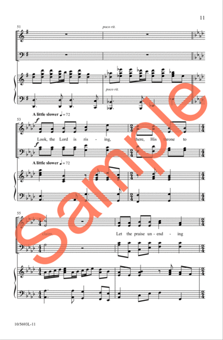 He Is Lifted Up 4-Part scores gallery preview page 10