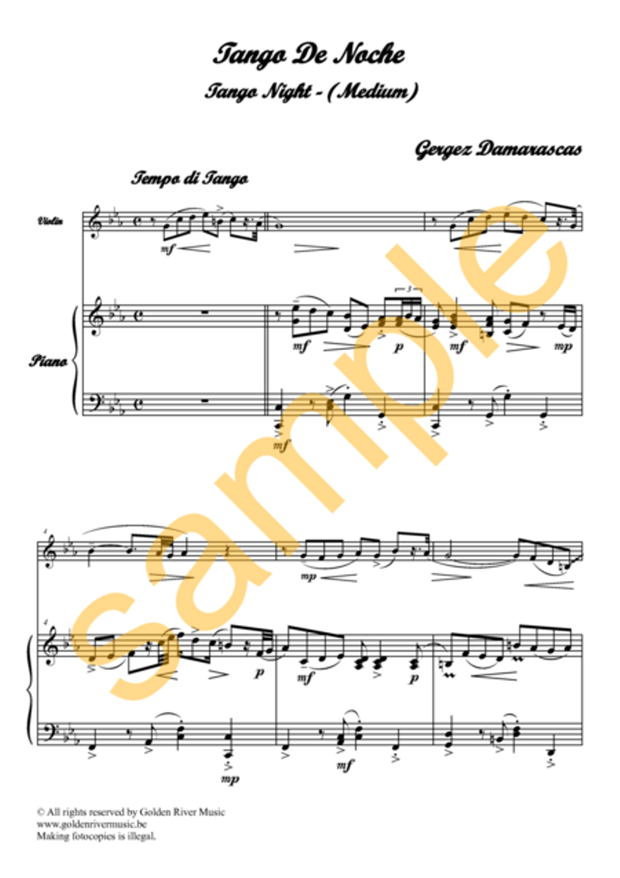 Tango de Noche / Tango Night for violin Violin Solo scores gallery preview page 2