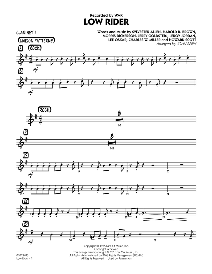 Low Rider - Bb Clarinet 1