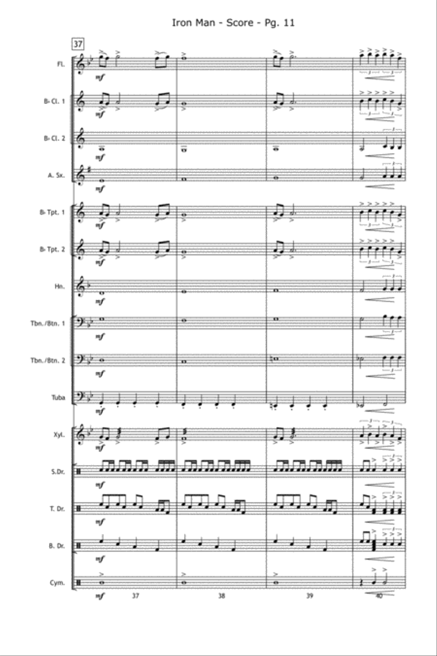 Iron Man Iron Man Marching Band scores gallery preview page 12