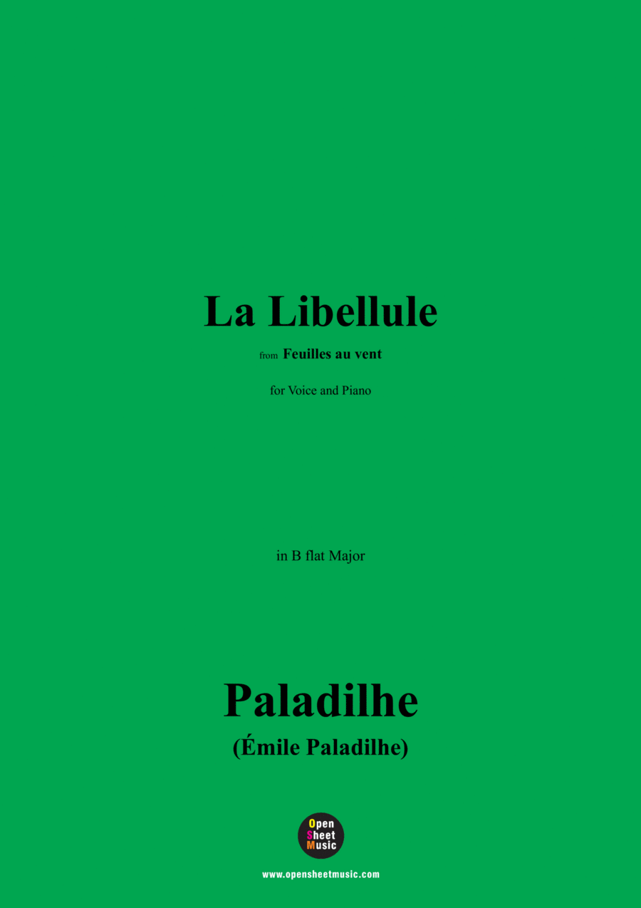 Paladilhe-La Libellule,in B flat Major Voice scores gallery preview page 1