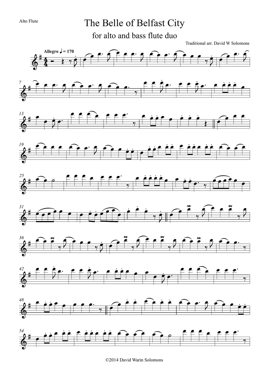 The Belle of Belfast city for alto and bass flute Flute Duet scores gallery preview page 3