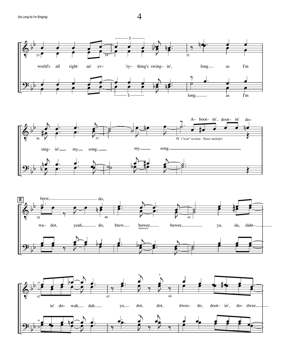 As Long As I'm Singing TTBB scores gallery preview page 4