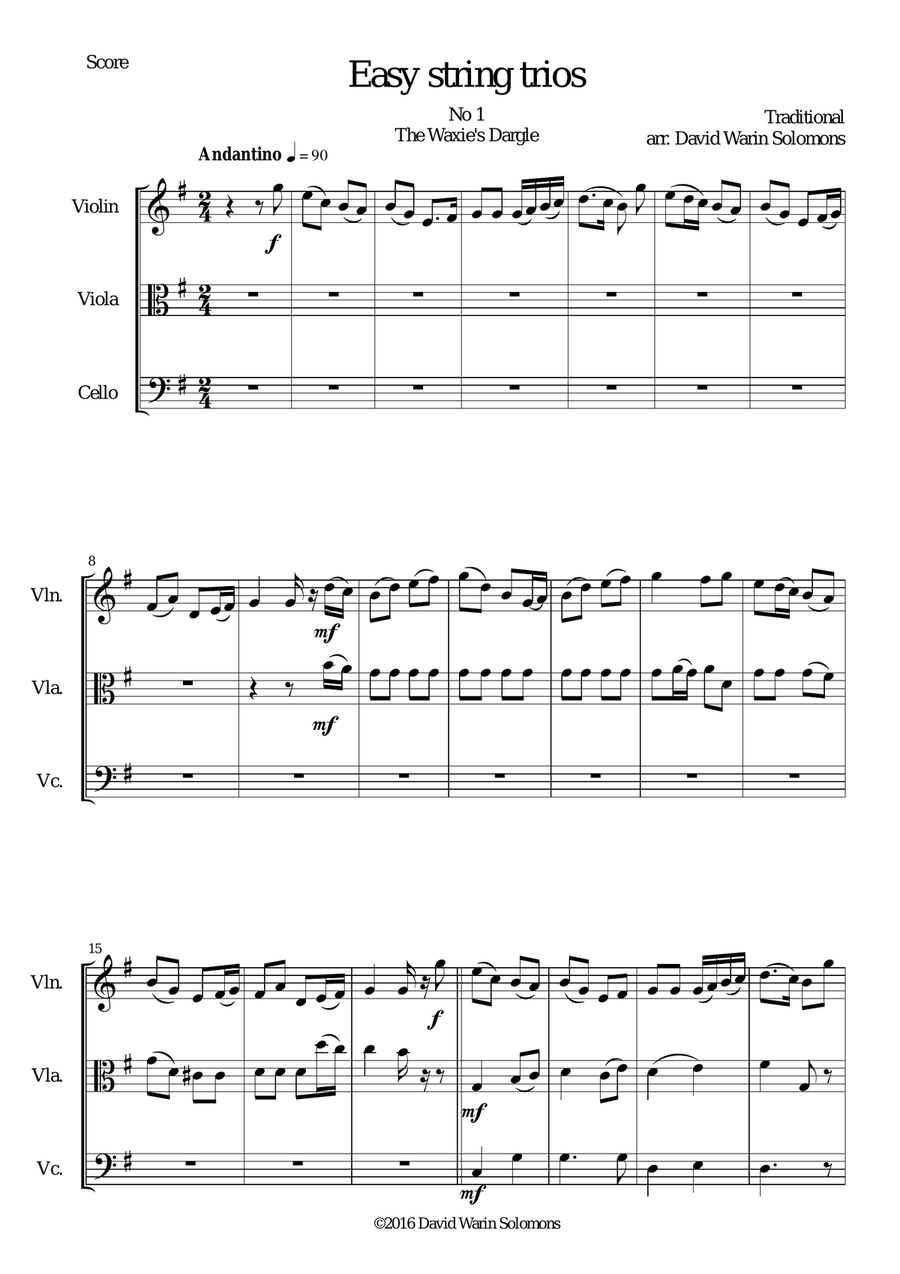 15 easy string trios String Trio scores gallery preview page 1