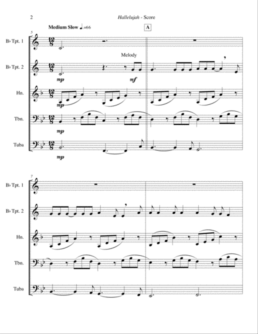 Hallelujah Brass Ensemble scores gallery preview page 3