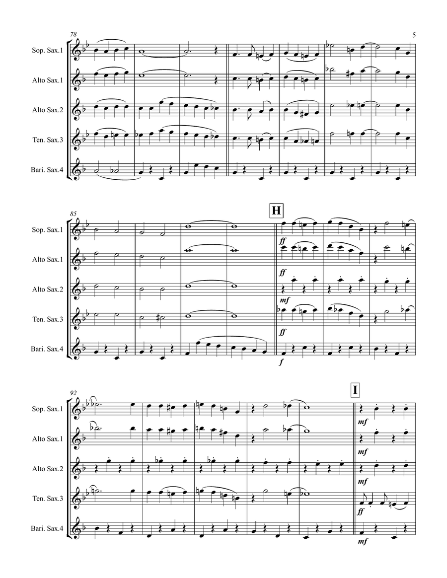 Mele Kalikimaka Saxophone Quartet scores gallery preview page 6