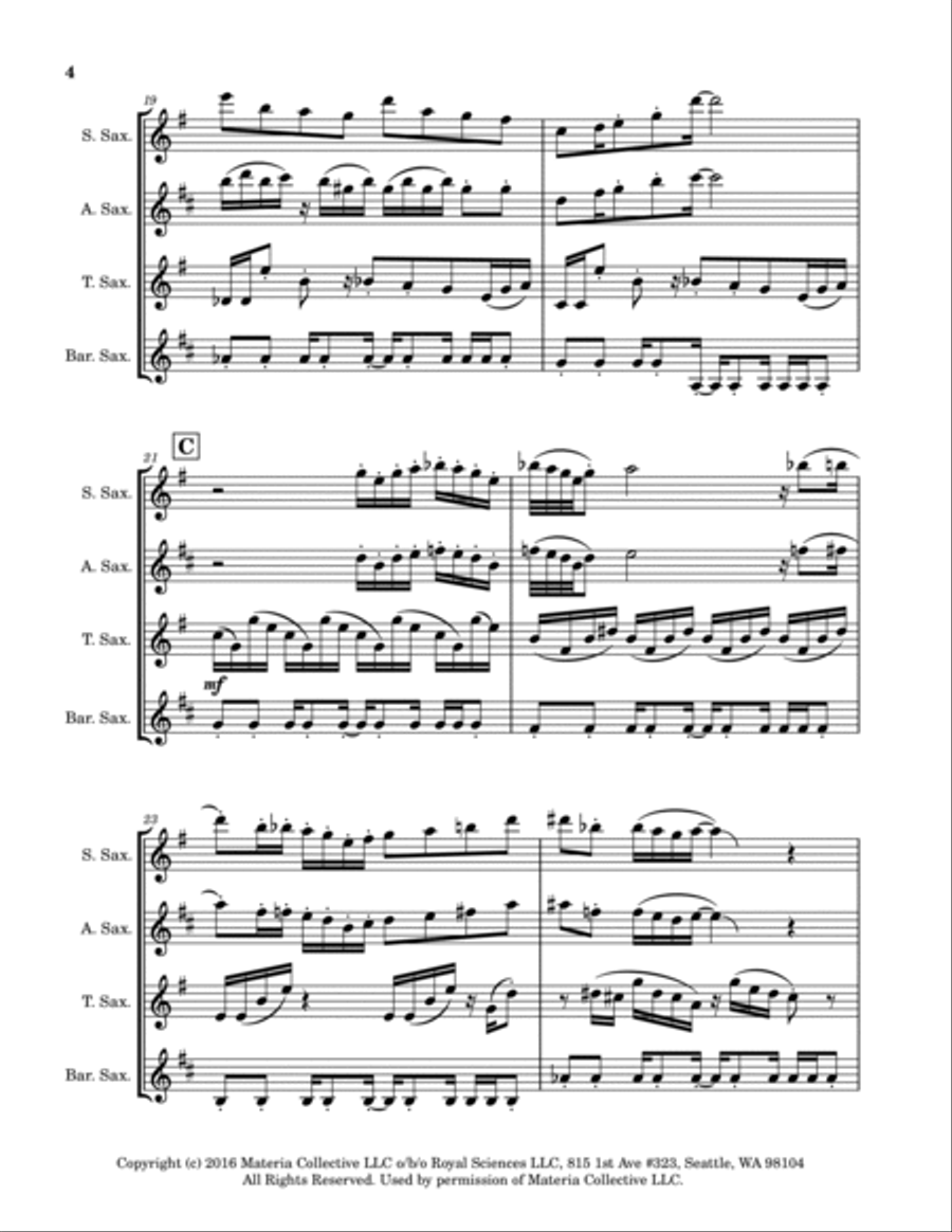 MEGALOVANIA (from Undertale) Woodwind Quartet scores gallery preview page 4