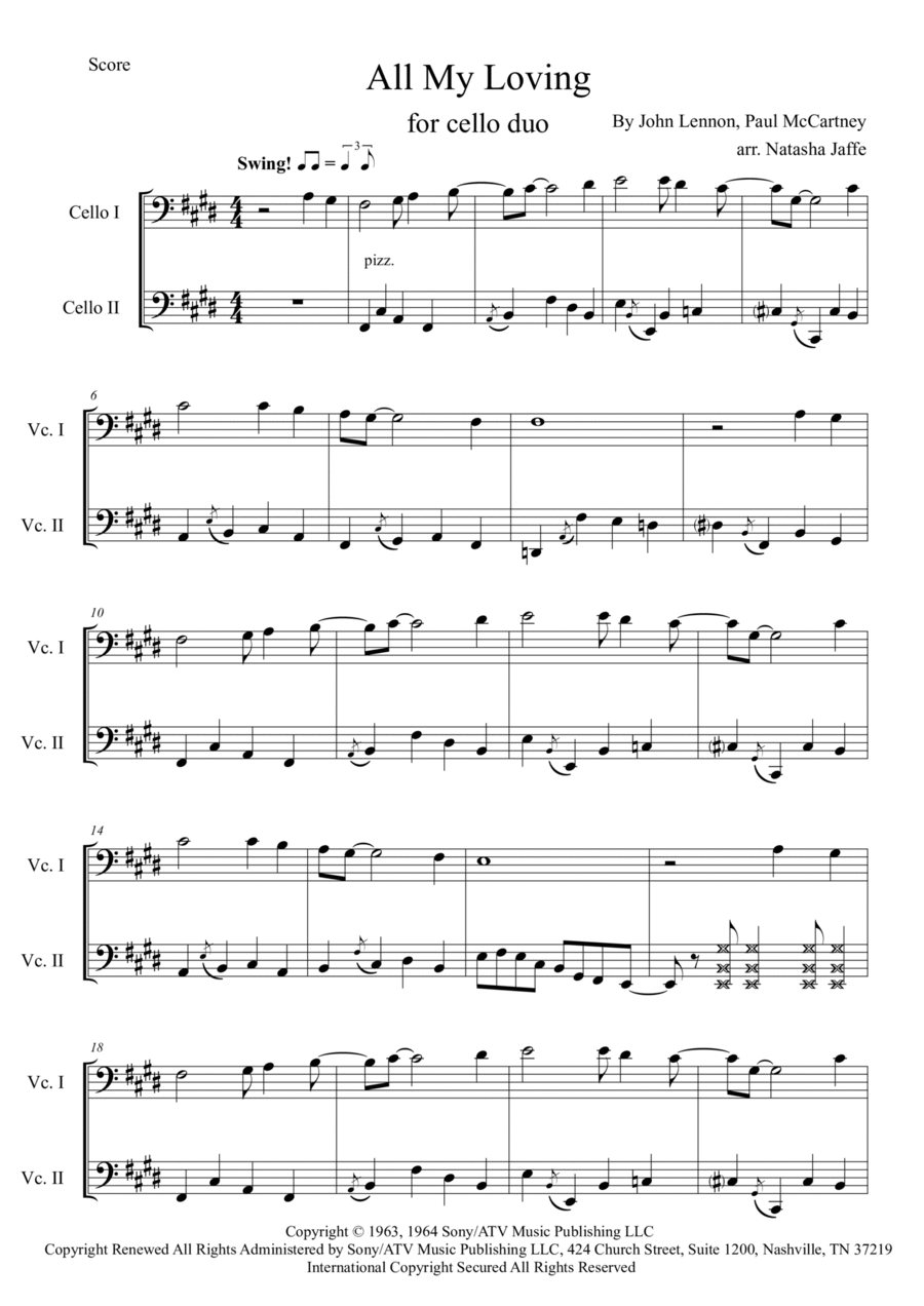 All My Loving String Duet scores gallery preview page 1