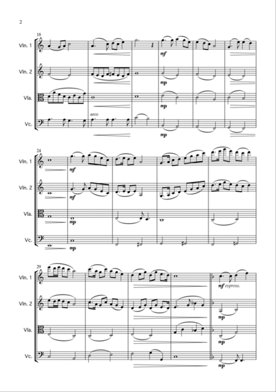 望春風 弦樂四重奏 Score and Parts scores gallery preview page 2