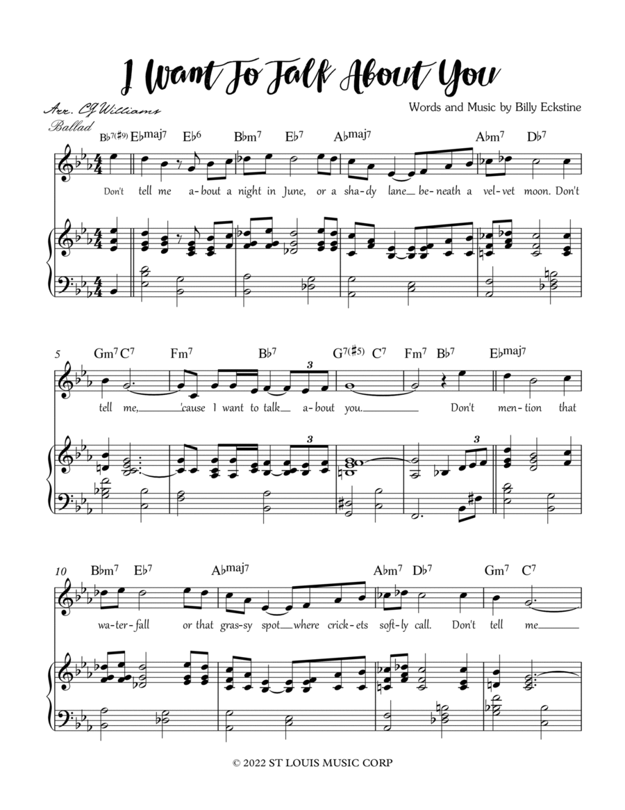 I Want To Talk About You Voice scores gallery preview page 1