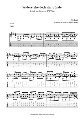 Widerstehe doch der Sünde (BWV 54) - Arrangement for solo guitar