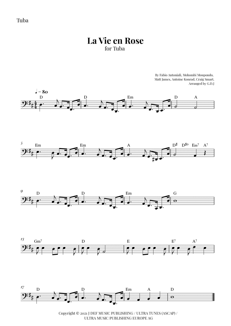 La Vie En Rose La Vie En Rose Tuba scores gallery preview page 1