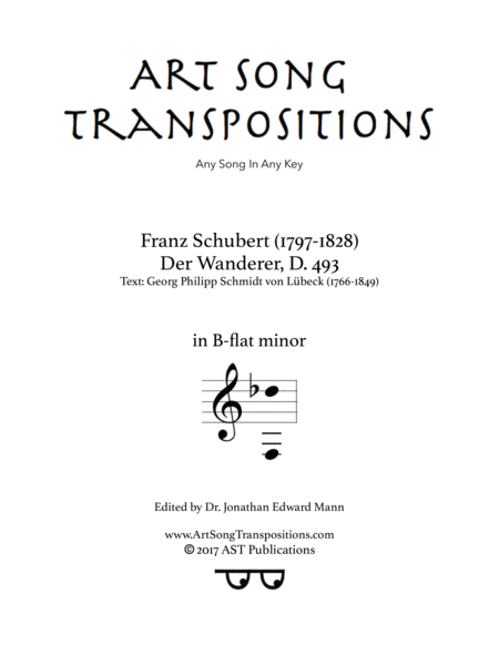 SCHUBERT: Der Wanderer, D. 493 (transposed to B-flat minor)