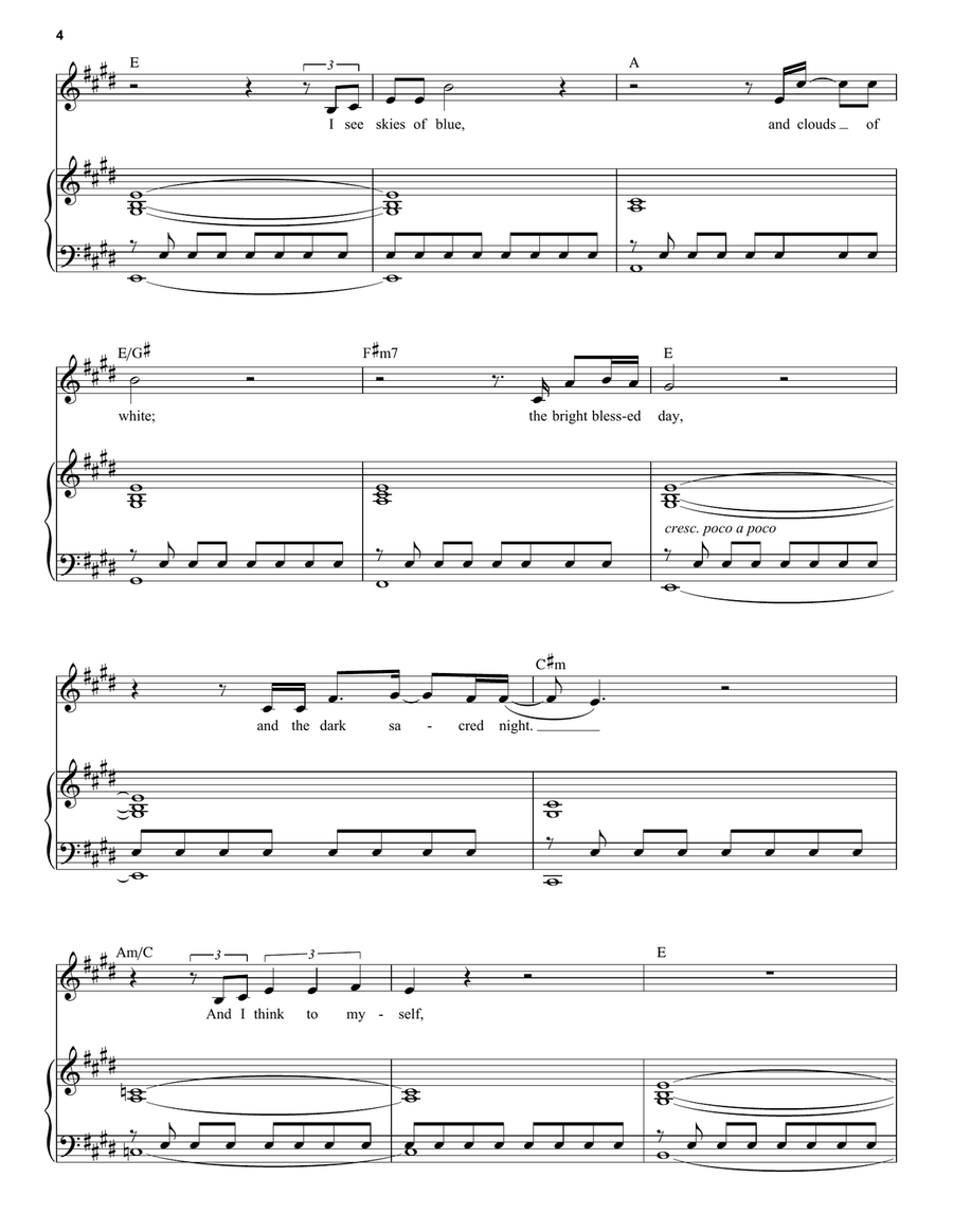 What A Wonderful World Piano, Vocal, Guitar scores gallery preview page 4