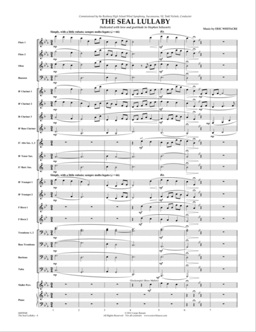 The Seal Lullaby - Conductor Score (Full Score) Concert Band scores gallery preview page 4