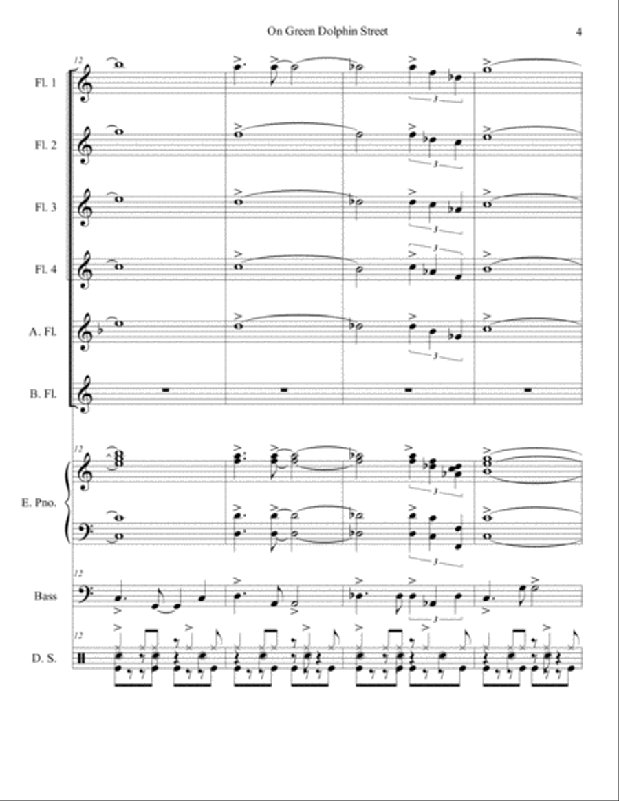On Green Dolphin Street Large Ensemble scores gallery preview page 4