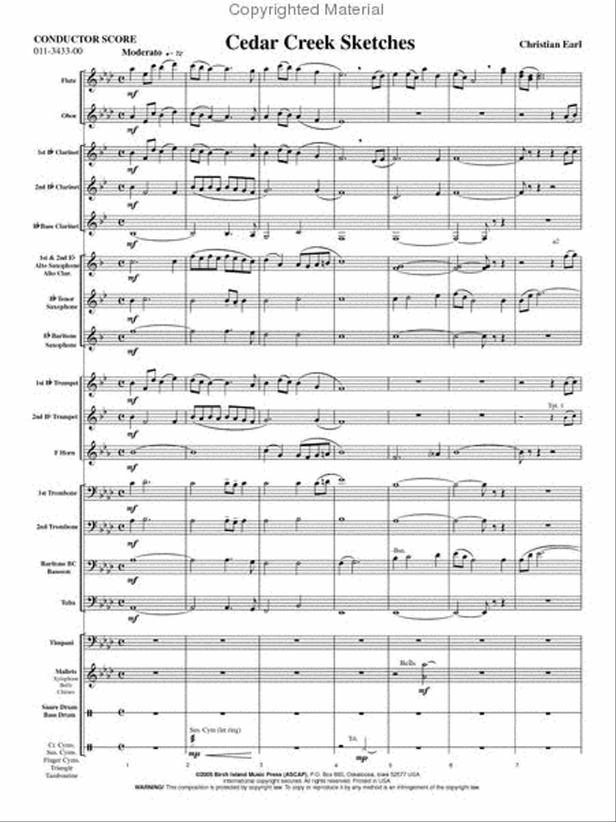 Cedar Creek Sketches Cedar Creek Sketches Concert Band scores gallery preview page 2