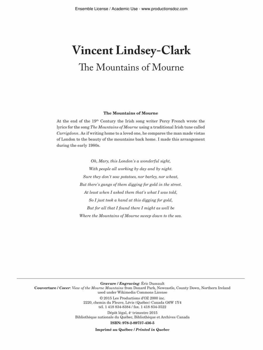 The Mountains of Mourne The Mountains of Mourne Classical Guitar scores gallery preview page 1