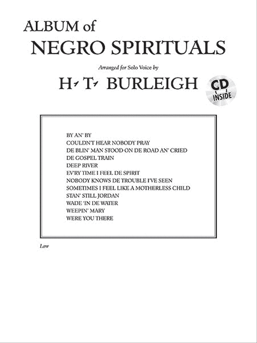 Album of Negro Spirituals by Harry T. Burleigh Medium-Low Voice - Sheet Music