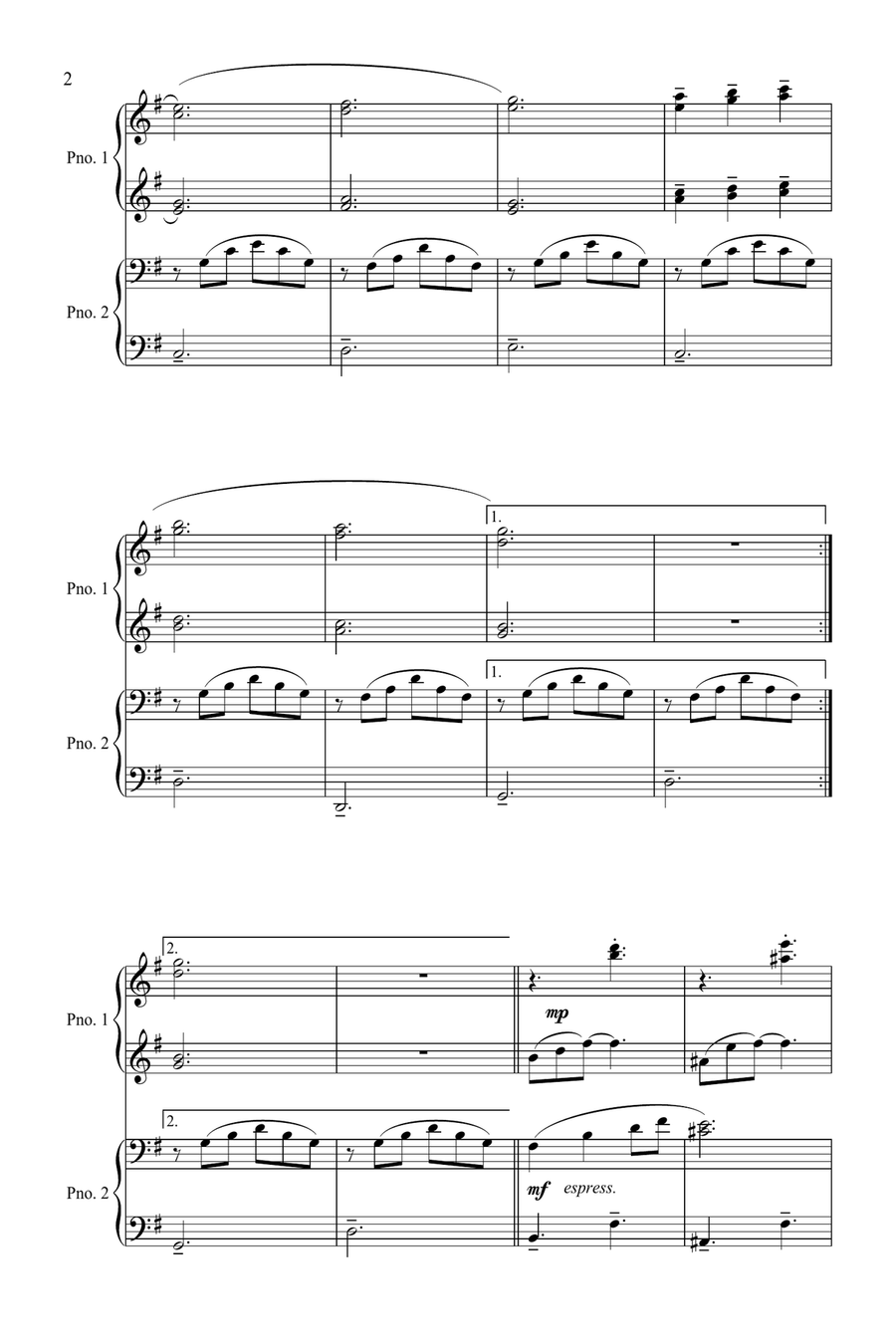 Can't Help Falling In Love 1 Piano, 4-Hands scores gallery preview page 2