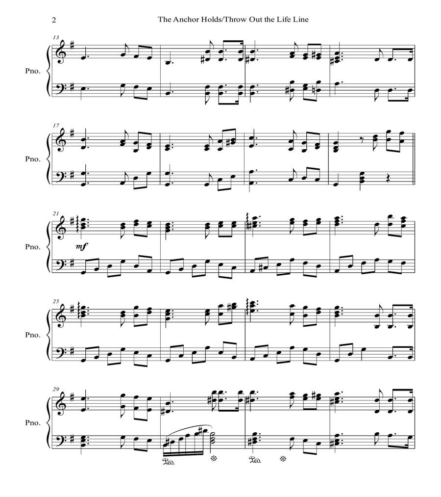 The Anchor Holds/Throw Out the Life Line Piano Solo scores gallery preview page 3