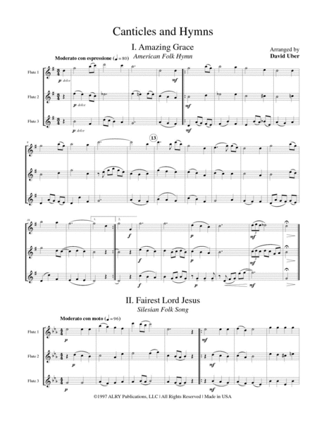 Canticles and Hymns for Flute Trio