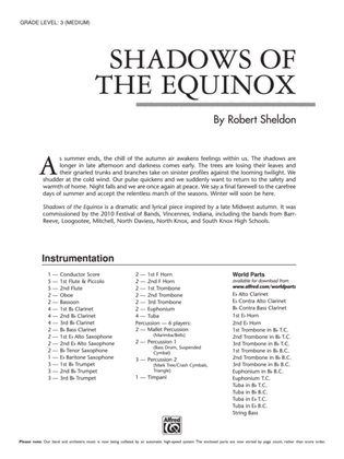 Book cover for Shadows of the Equinox: Score