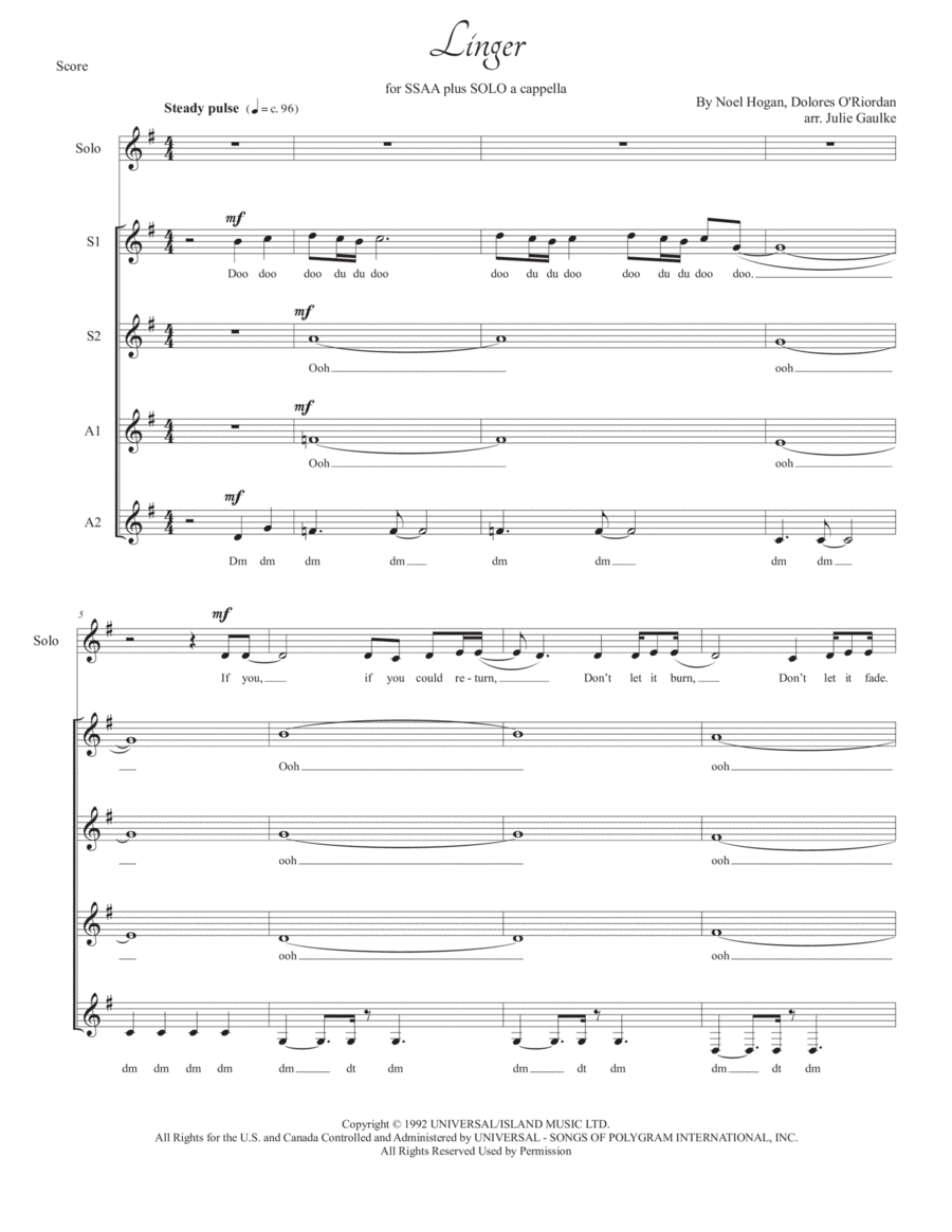 Linger SSAA scores gallery preview page 1