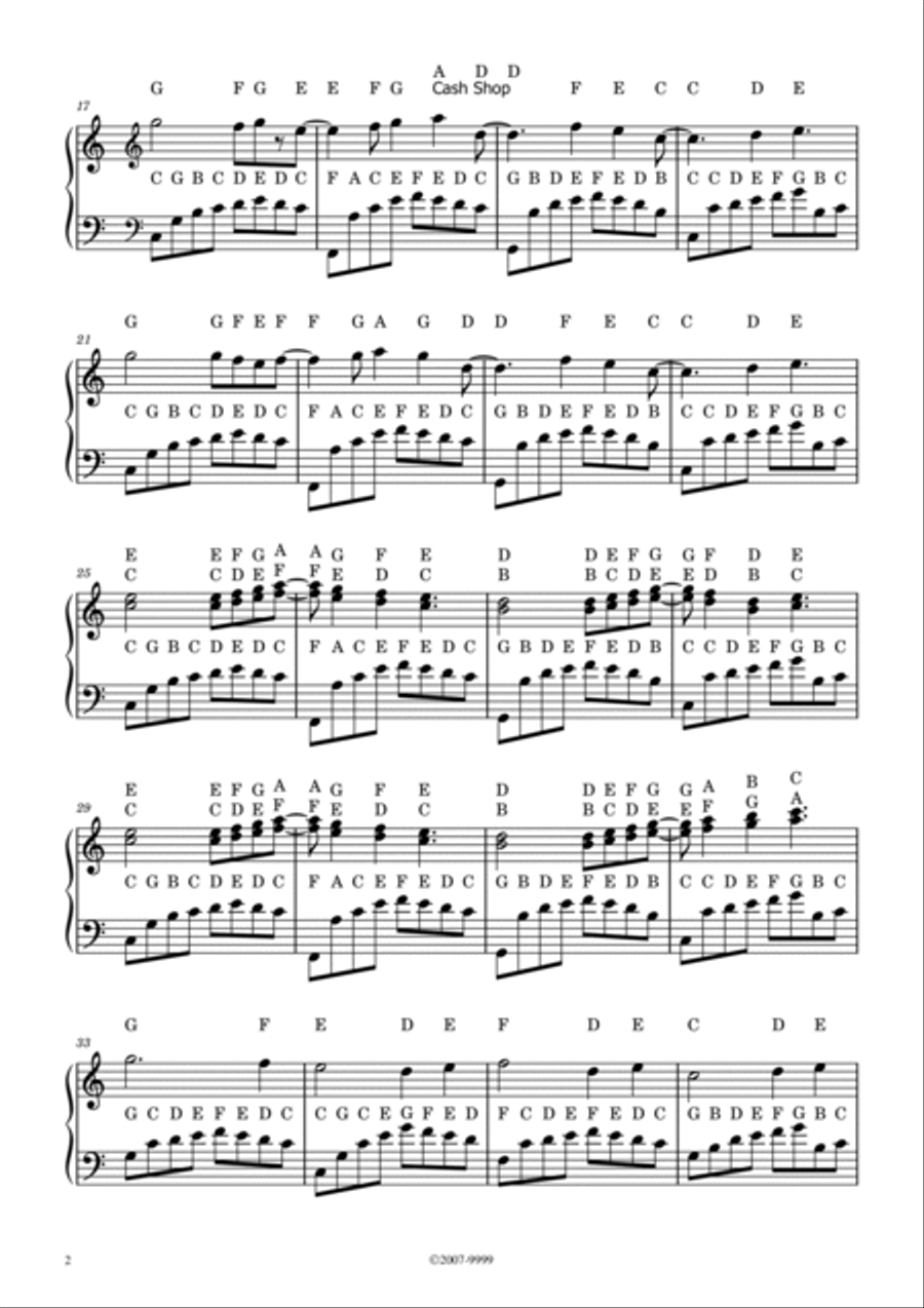 Cash Shop - With Note Names Piano Method scores gallery preview page 2