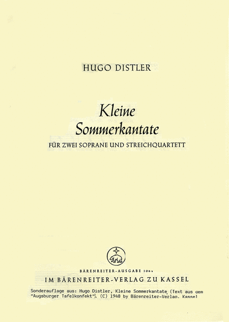 Kleine Sommerkantate Meine Stimme klinge (1942)
