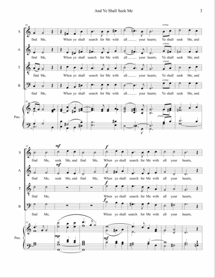 And Ye Shall Seek Me And Ye Shall Seek Me 4-Part scores gallery preview page 3