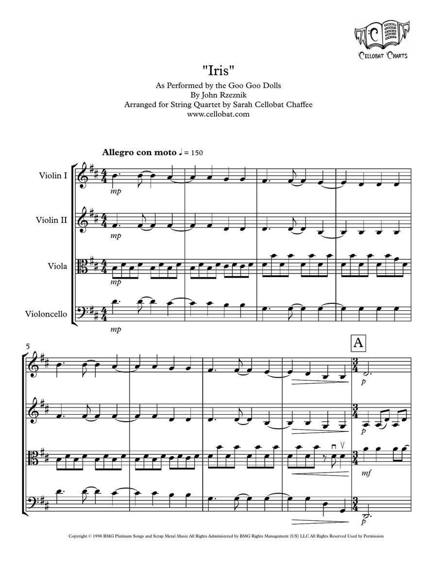 Iris String Quartet scores gallery preview page 1