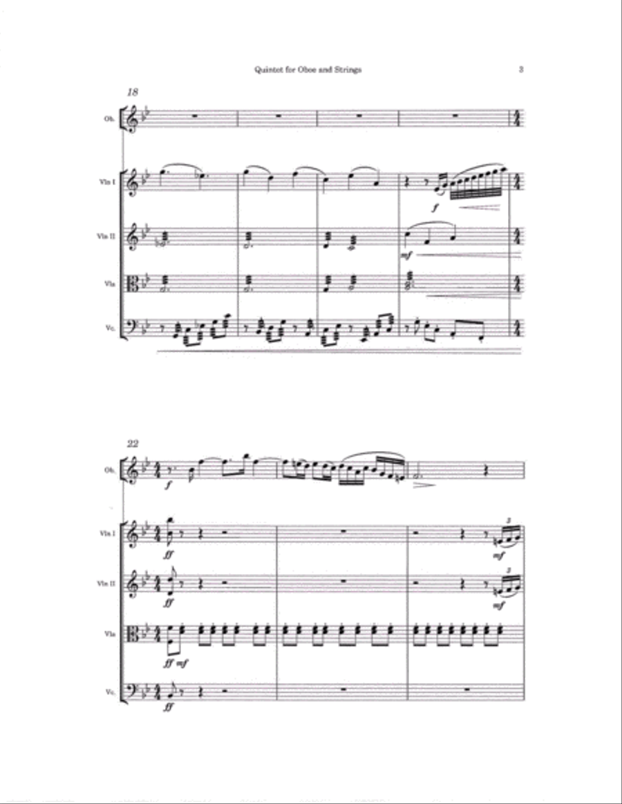 Quintet for Oboe and String Quartet Chamber Orchestra scores gallery preview page 3