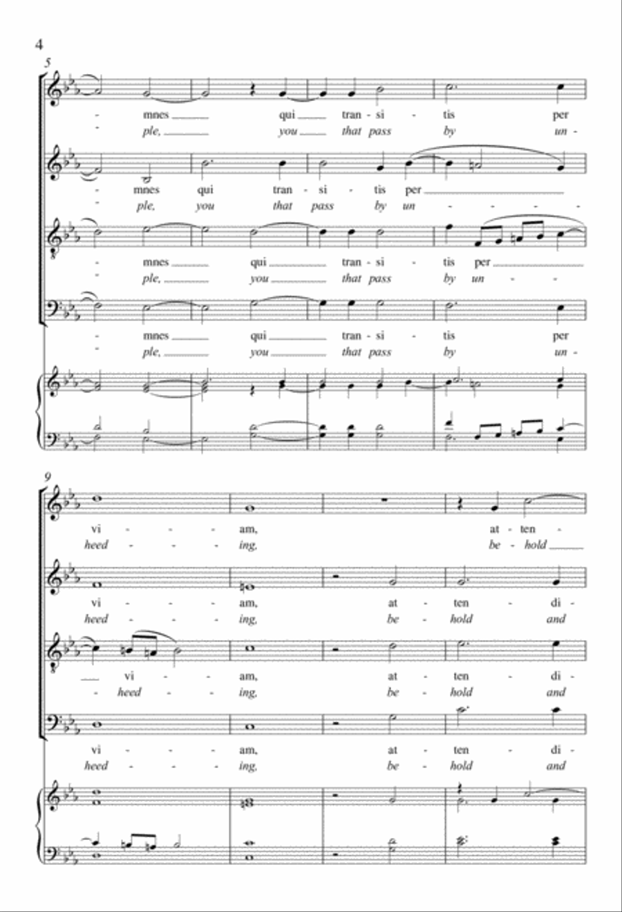 O vos omnes (O ye people) 4-Part scores gallery preview page 4