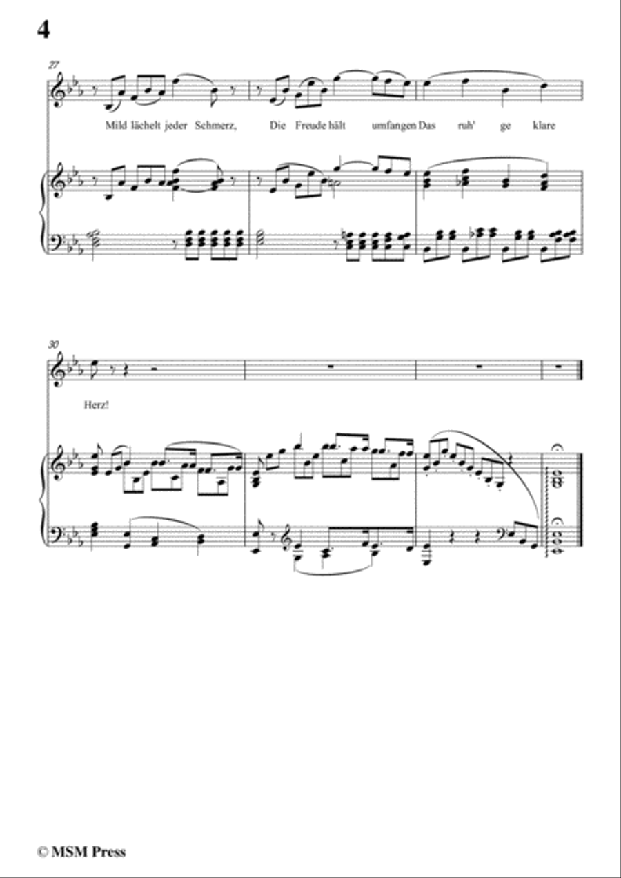 Schubert-Abschied von der Erde(Farewell to the Earth),D.829,in E flat Major,for Voice&Piano Voice scores gallery preview page 6